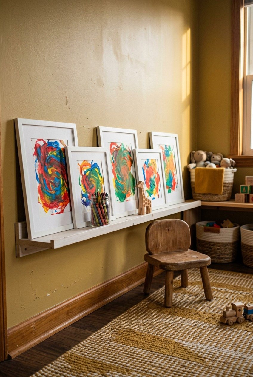 A Low Kid-Height Ledge For Rotating Finger Paintings