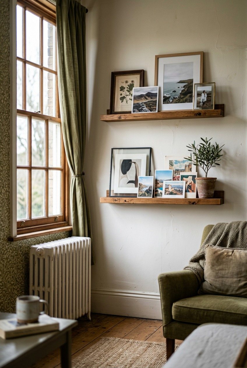 Stacked Picture Ledges In A Tight Corner