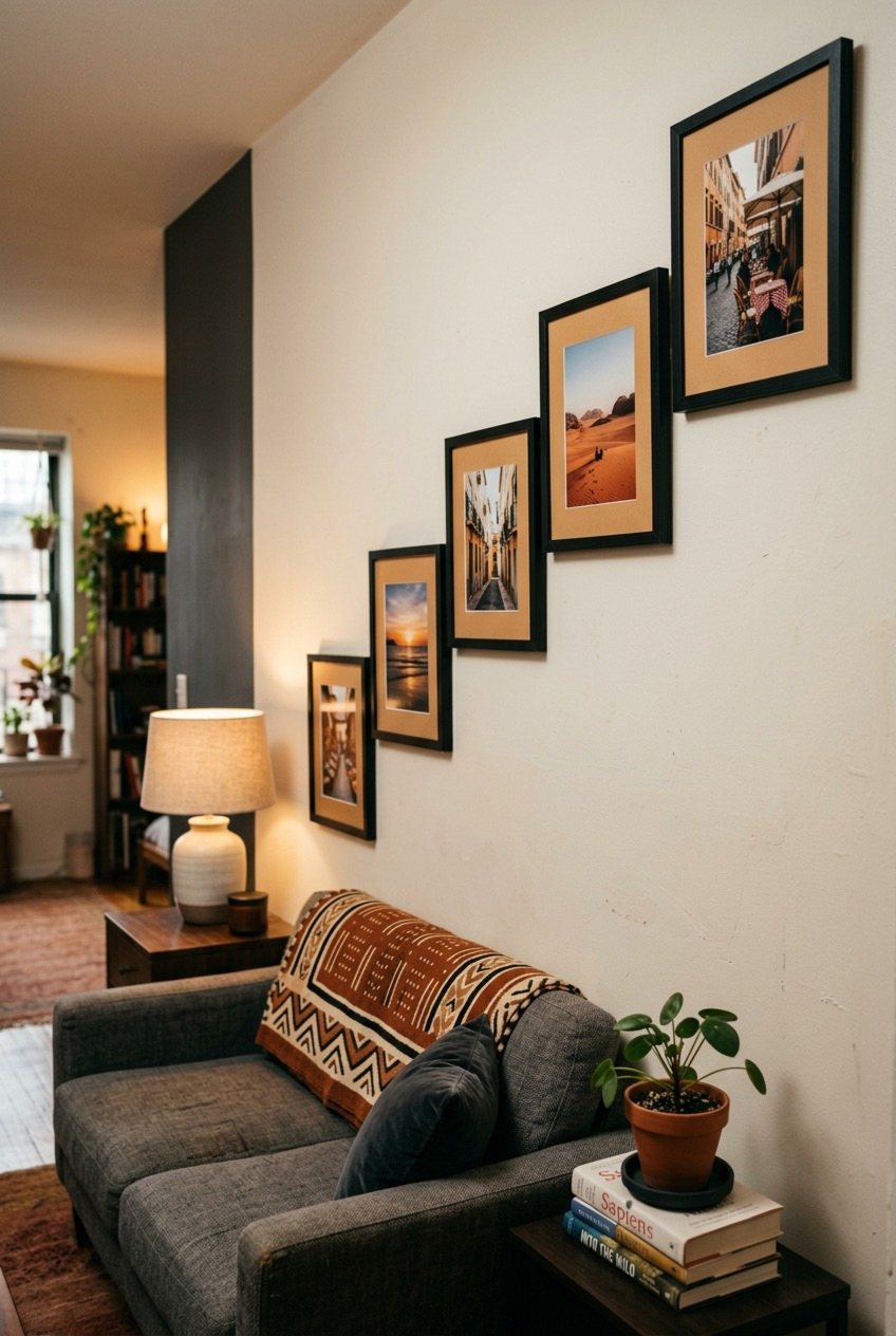 A Rising Diagonal Line Above The Sofa