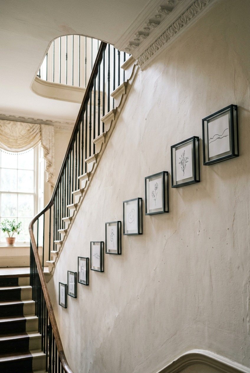 Steady Same-Size Frames Climbing A Curved Staircase